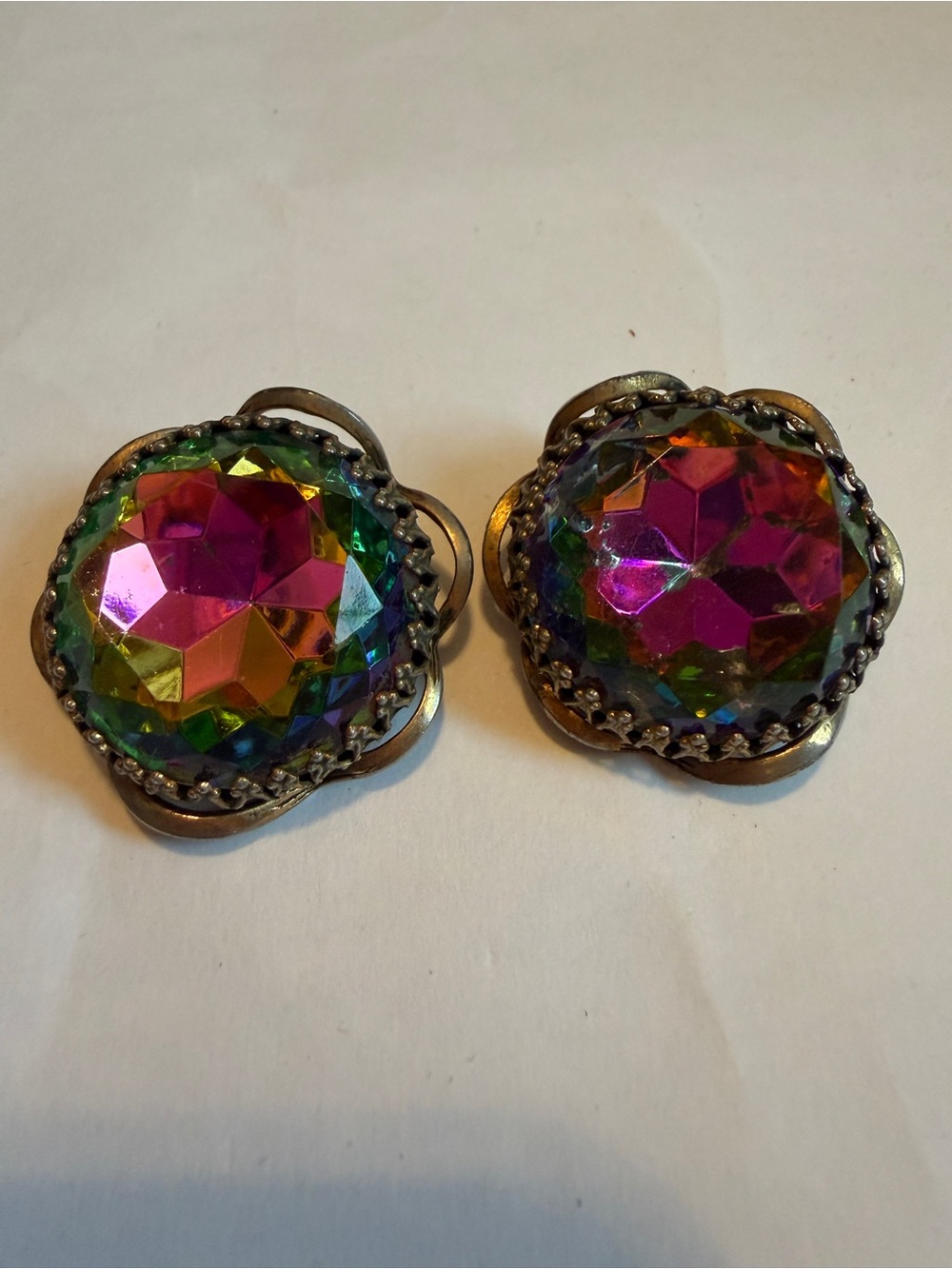 **RARE** Vintage Schiaparelli Signed Watermelon Crystal Earrings + Bracelet Set
